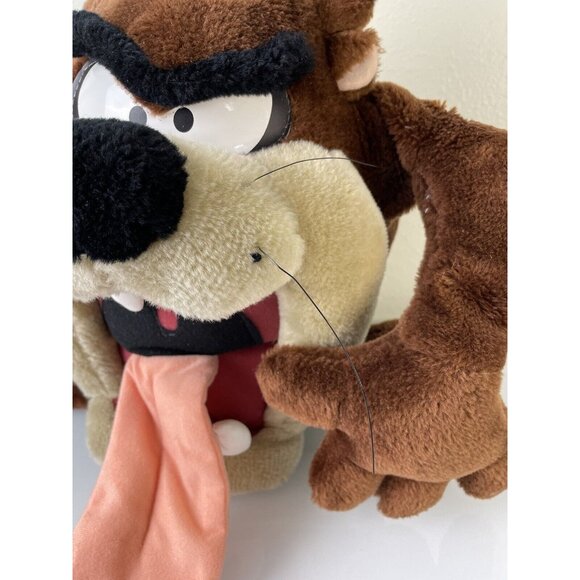 Vintage Large Tazmanian Devil Looney Tunes Plush, Toy, Mouth Open, Cartoon 13.5” - Picture 4 of 12